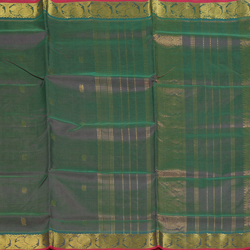 Hayagrivas Peacock Green & Purple (Shot Colour) Pure Silk Cotton Saree SSCBF53E7-9