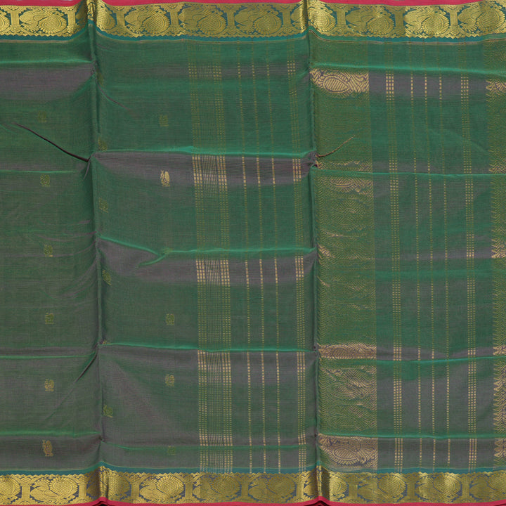 Hayagrivas Peacock Green & Purple (Shot Colour) Pure Silk Cotton Saree SSCBF53E7-9