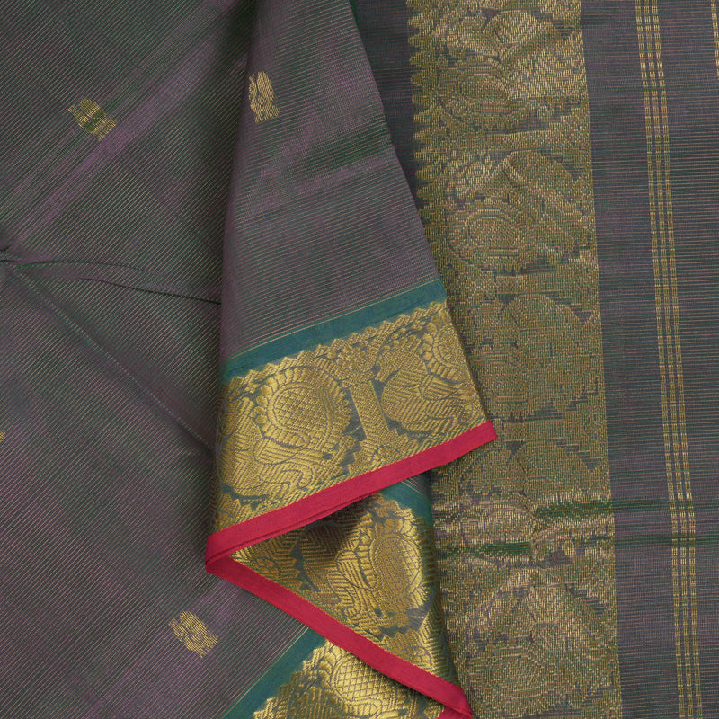 Hayagrivas Peacock Green & Purple (Shot Colour) Pure Silk Cotton Saree SSCBF53E7-9