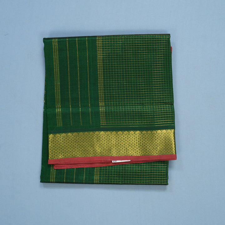 Hayagrivas Bottle Green Pure Silk Cotton Saree SSCBF53E8-1