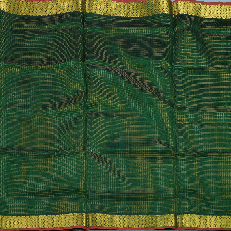 Hayagrivas Bottle Green Pure Silk Cotton Saree SSCBF53E8-1