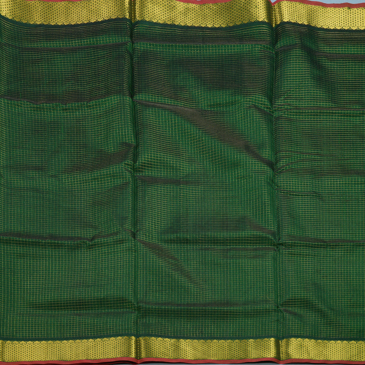 Hayagrivas Bottle Green Pure Silk Cotton Saree SSCBF53E8-1