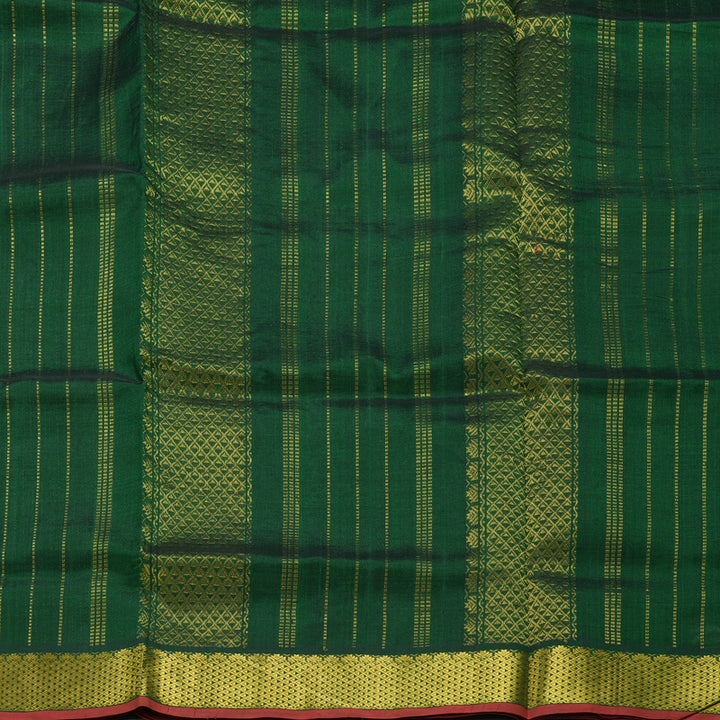 Hayagrivas Bottle Green Pure Silk Cotton Saree SSCBF53E8-1