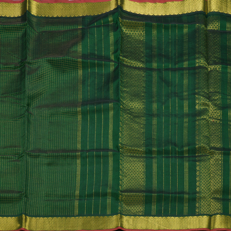 Hayagrivas Bottle Green Pure Silk Cotton Saree SSCBF53E8-1