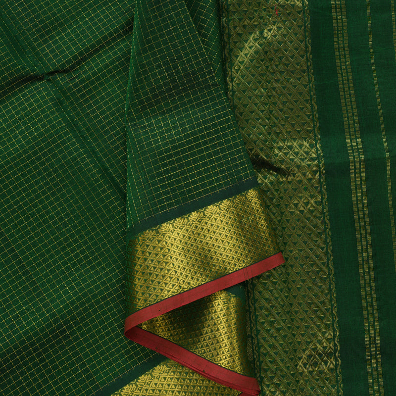 Hayagrivas Bottle Green Pure Silk Cotton Saree SSCBF53E8-1