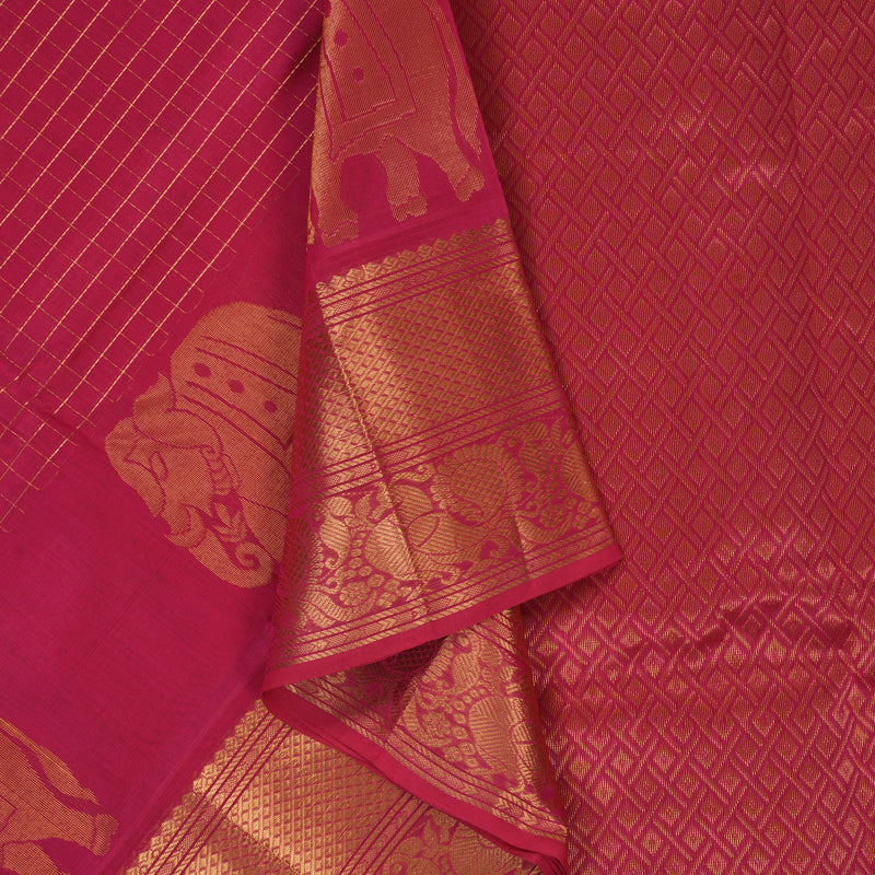 Hayagrivas Pink Pure Silk Cotton Saree SSCBF54E1-1