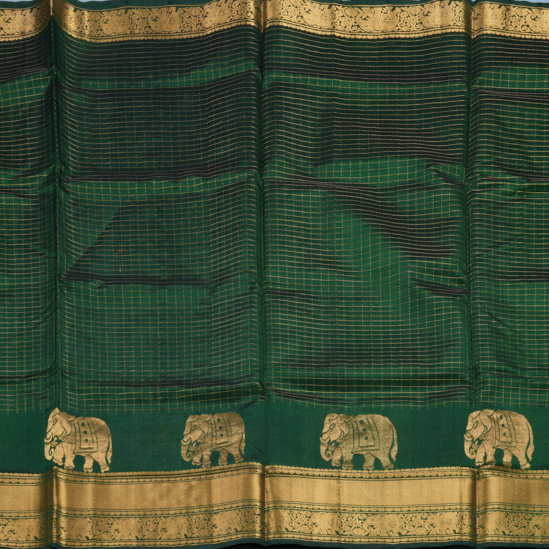 Hayagrivas Bottle Green Pure Silk Cotton Saree SSCBF54E1-4