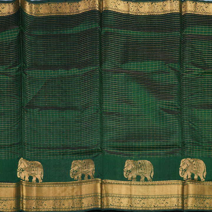 Hayagrivas Bottle Green Pure Silk Cotton Saree SSCBF54E1-4