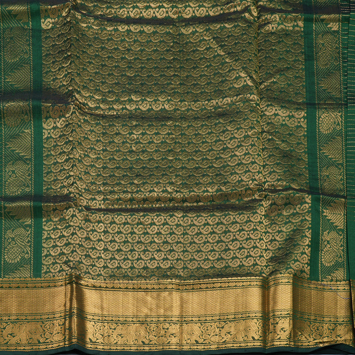 Hayagrivas Bottle Green Pure Silk Cotton Saree SSCBF54E1-4