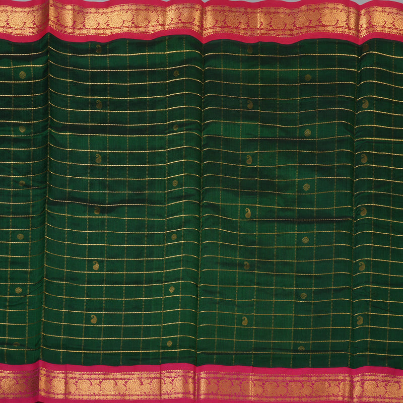 Hayagrivas Bottle Green Pure Silk Cotton Saree SSCBF55E1-1