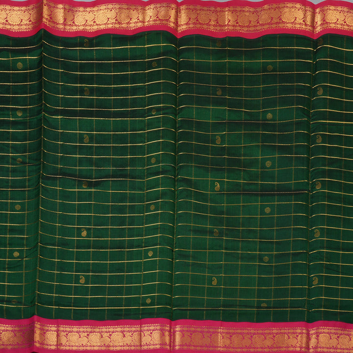 Hayagrivas Bottle Green Pure Silk Cotton Saree SSCBF55E1-1