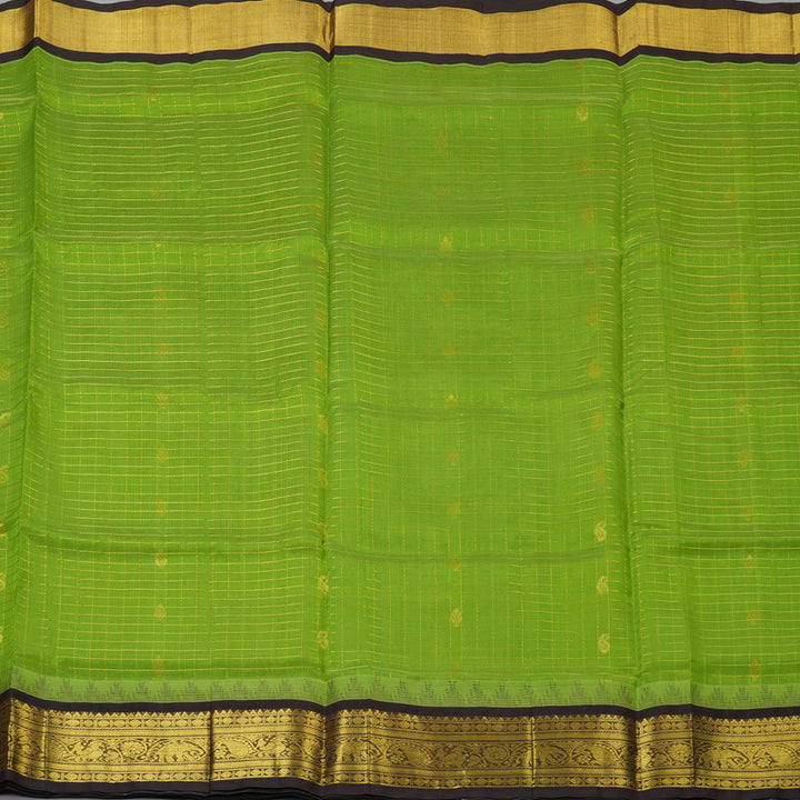 Hayagrivas Parrot Green Pure Silk Cotton Saree SSCBF55E1-4