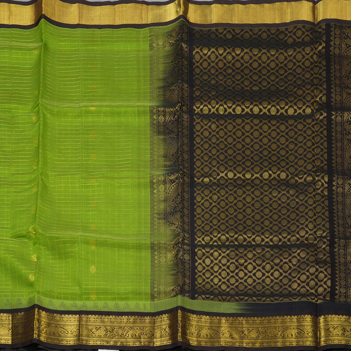 Hayagrivas Parrot Green Pure Silk Cotton Saree SSCBF55E1-4