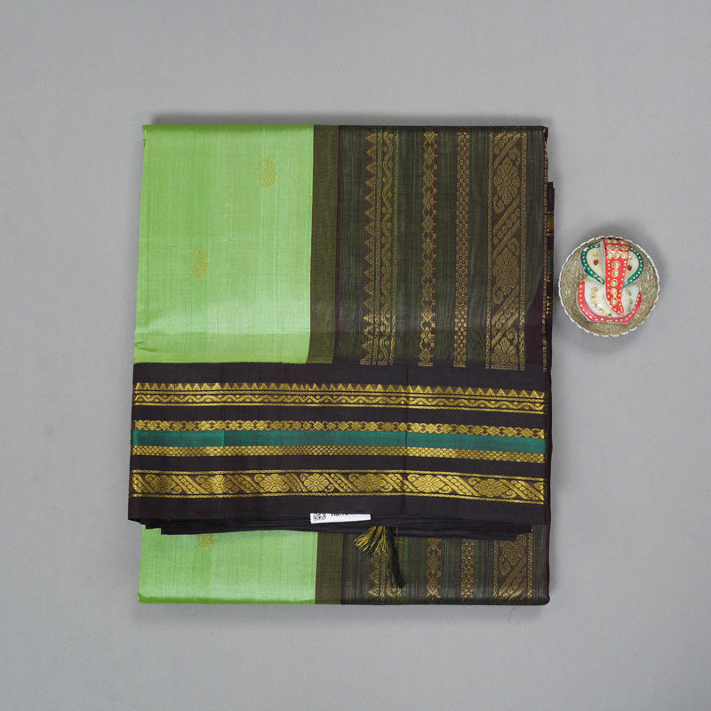 Hayagrivas Pista Green Pure Silk Cotton Saree SSCBF55E13-2