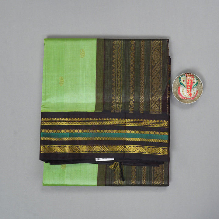 Hayagrivas Pista Green Pure Silk Cotton Saree SSCBF55E13-2