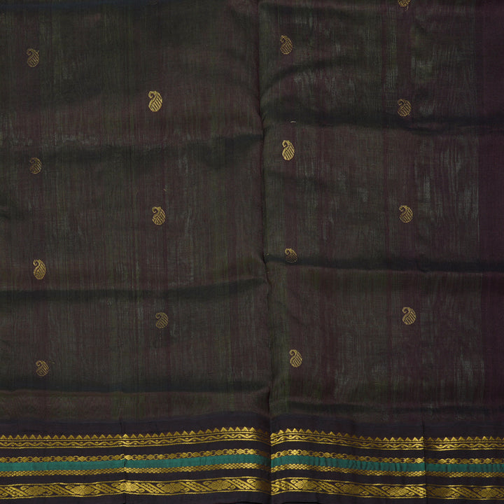 Hayagrivas Pista Green Pure Silk Cotton Saree SSCBF55E13-2