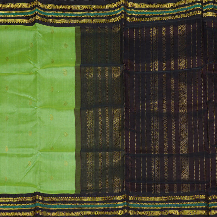 Hayagrivas Pista Green Pure Silk Cotton Saree SSCBF55E13-2