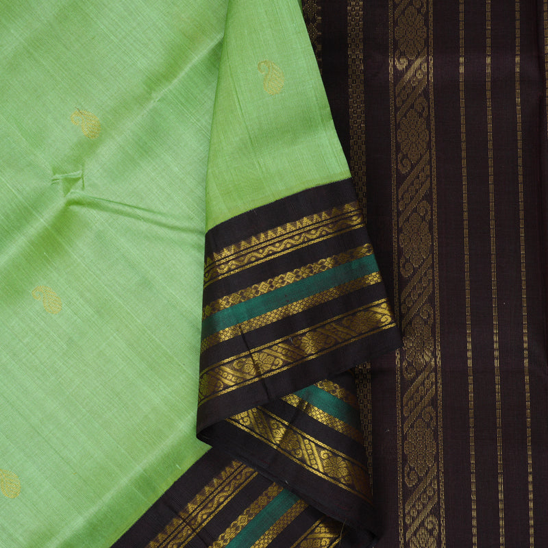 Hayagrivas Pista Green Pure Silk Cotton Saree SSCBF55E13-2
