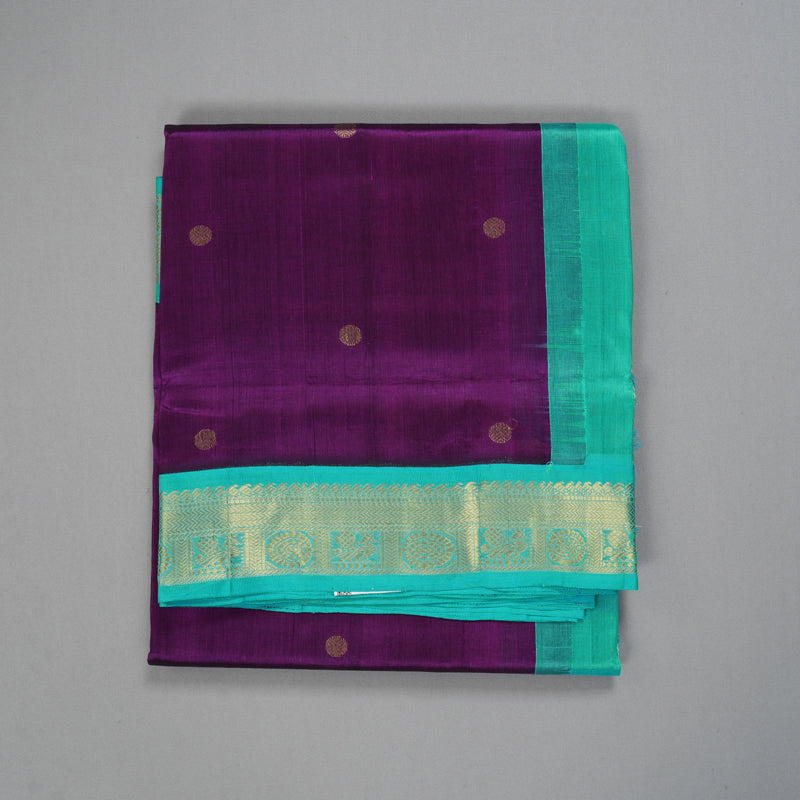 Hayagrivas Purple Pure Silk Cotton Saree SSCBF55E13-8