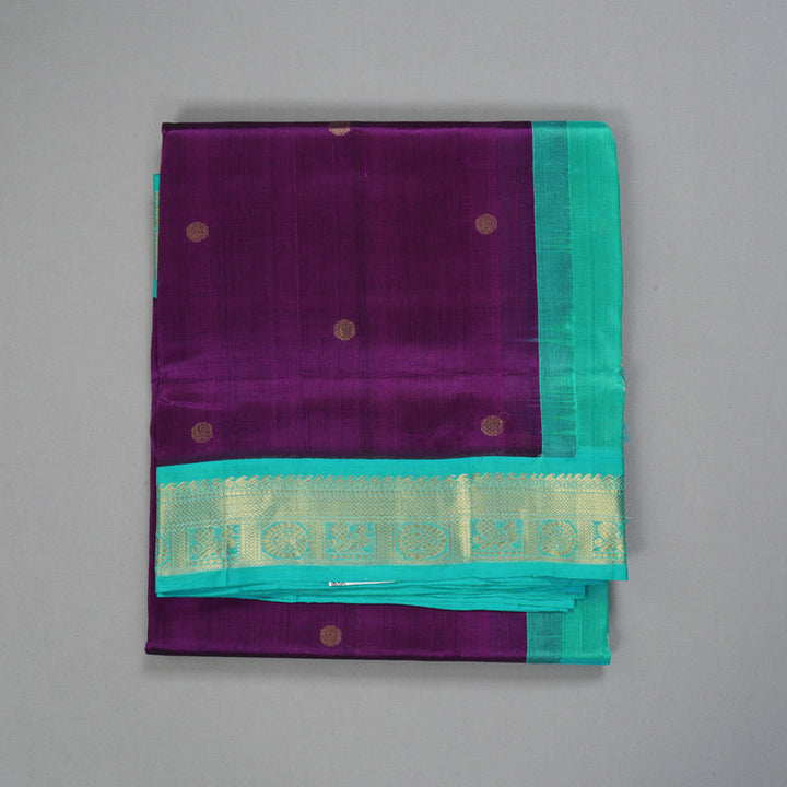 Hayagrivas Purple Pure Silk Cotton Saree SSCBF55E13-8