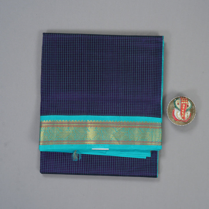Hayagrivas Purplish-Blue Pure Silk Cotton Saree SSCBF55E2-4