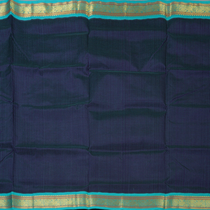 Hayagrivas Purplish-Blue Pure Silk Cotton Saree SSCBF55E2-4