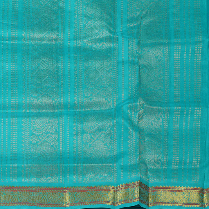 Hayagrivas Purplish-Blue Pure Silk Cotton Saree SSCBF55E2-4
