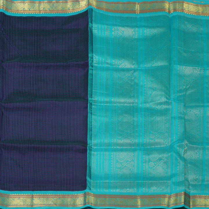 Hayagrivas Purplish-Blue Pure Silk Cotton Saree SSCBF55E2-4