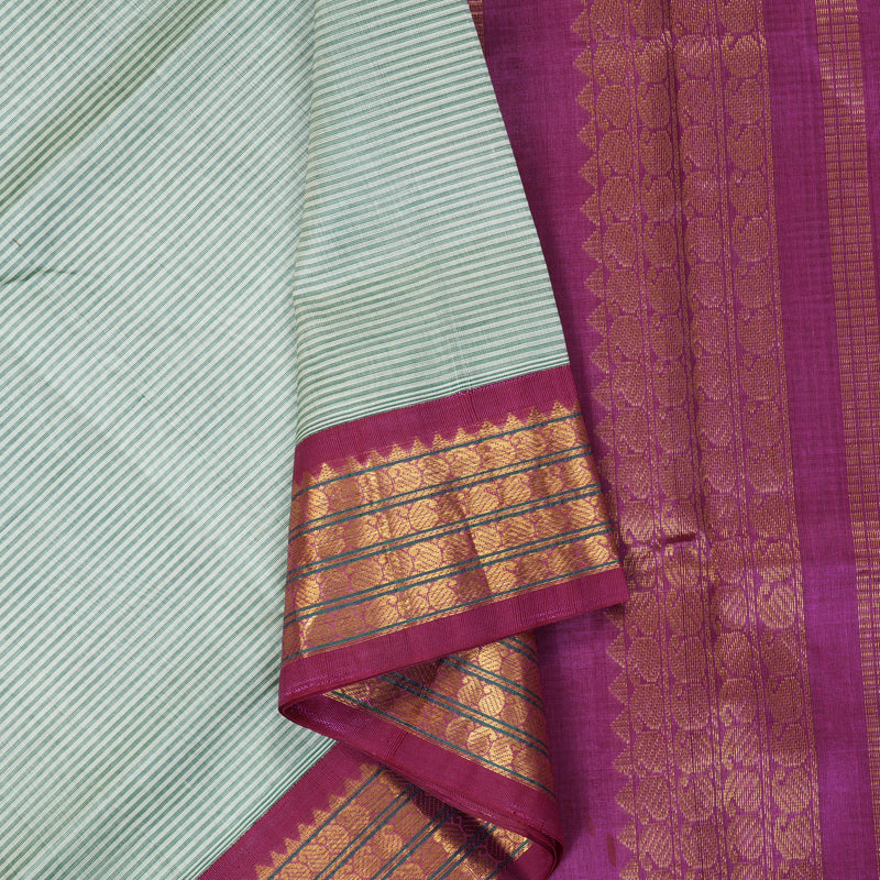 Hayagrivas Half-White & Grey Pure Silk Cotton Saree SSCBF55E3-2