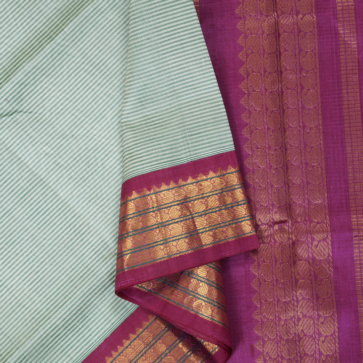 Hayagrivas Half-White & Grey Pure Silk Cotton Saree SSCBF55E3-2