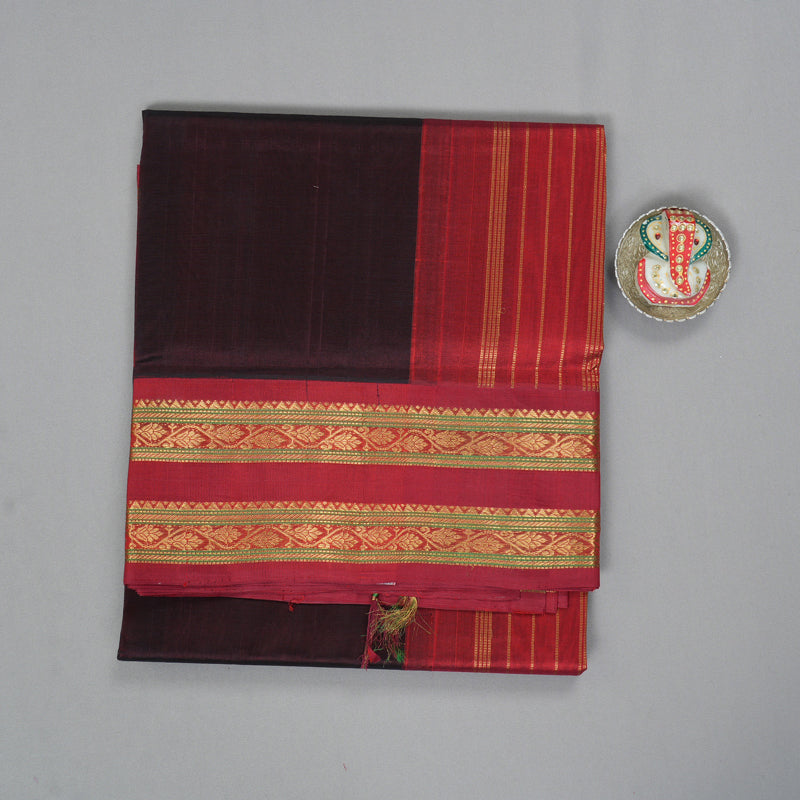 Hayagrivas Kanchana Brown Pure Silk Cotton Saree SSCBF55E4-3
