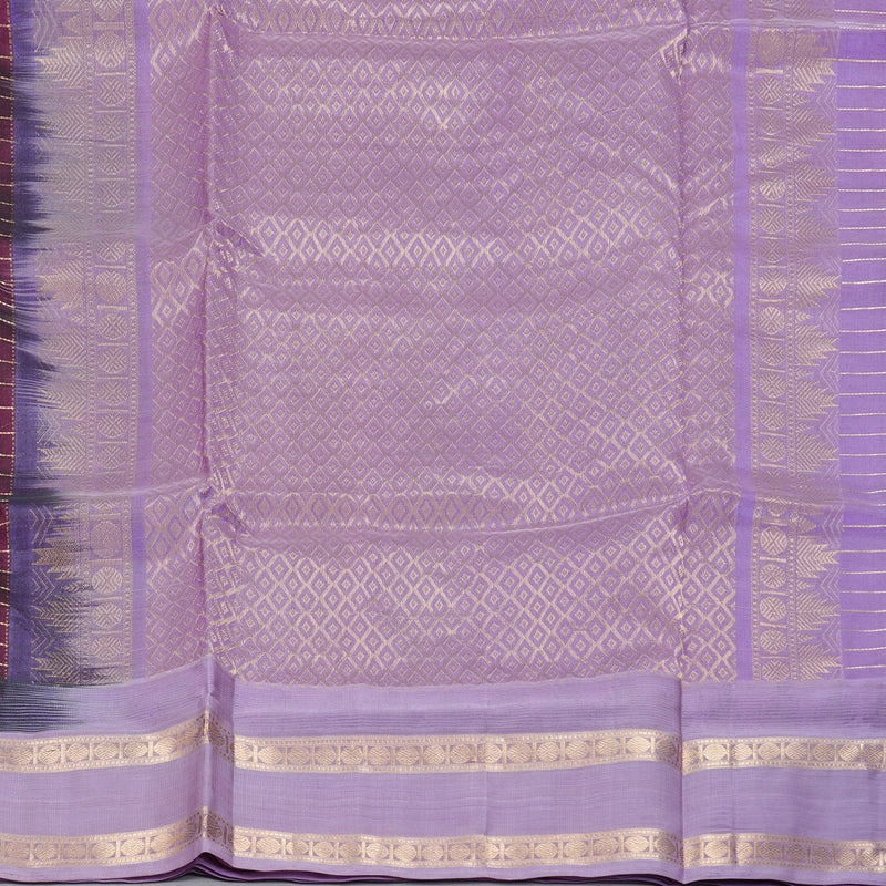 Hayagrivas Violet Pure Silk Cotton Saree SSCBF55E7-1
