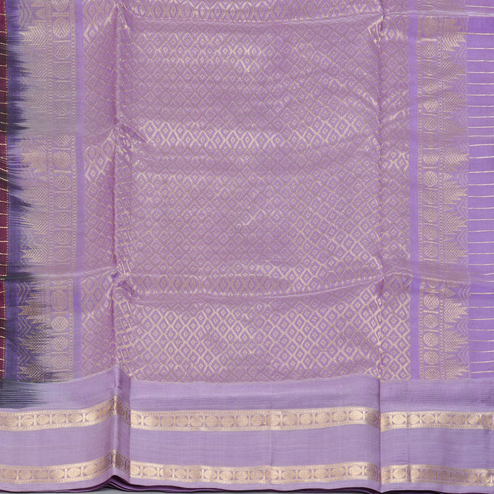 Hayagrivas Violet Pure Silk Cotton Saree SSCBF55E7-1