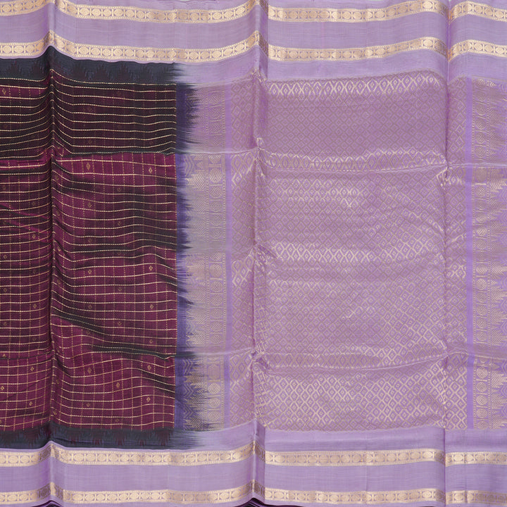 Hayagrivas Violet Pure Silk Cotton Saree SSCBF55E7-1