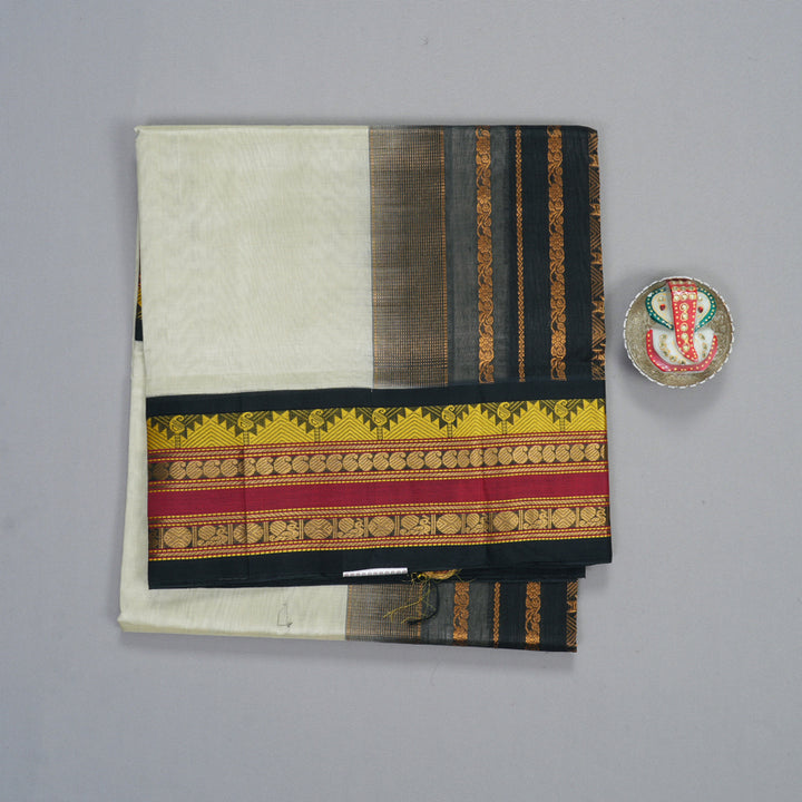 Hayagrivas Beige Pure Silk Cotton Saree SSCBF55E9-2