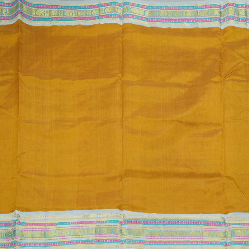 Hayagrivas Mustard Yellow Pure Silk Cotton Saree SSCBF55E9-6