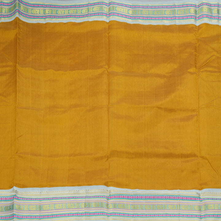 Hayagrivas Mustard Yellow Pure Silk Cotton Saree SSCBF55E9-6
