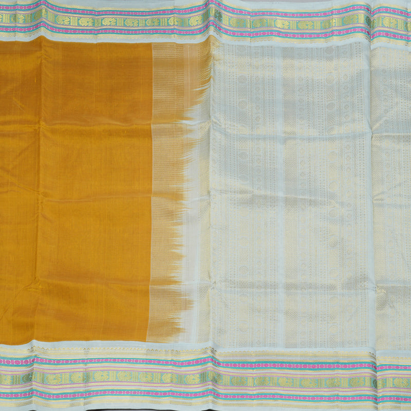 Hayagrivas Mustard Yellow Pure Silk Cotton Saree SSCBF55E9-6