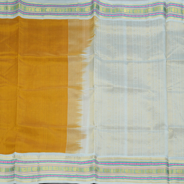 Hayagrivas Mustard Yellow Pure Silk Cotton Saree SSCBF55E9-6