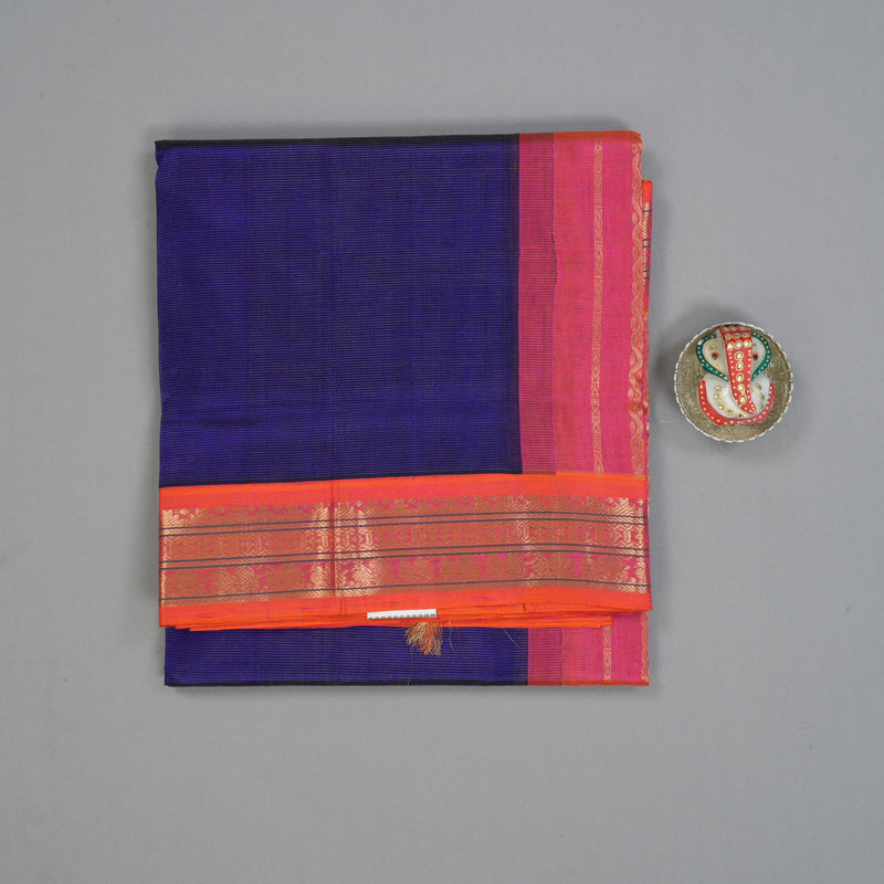 Hayagrivas Royal Blue Pure Silk Cotton Saree SSCBF56E1-1