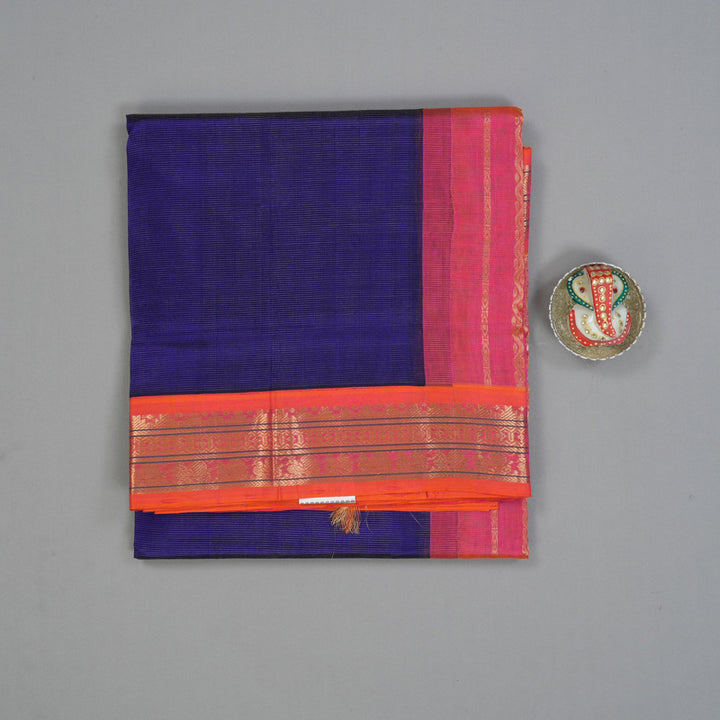 Hayagrivas Royal Blue Pure Silk Cotton Saree SSCBF56E1-1