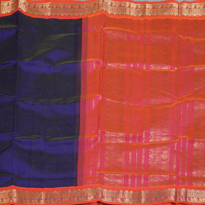 Hayagrivas Royal Blue Pure Silk Cotton Saree SSCBF56E1-1
