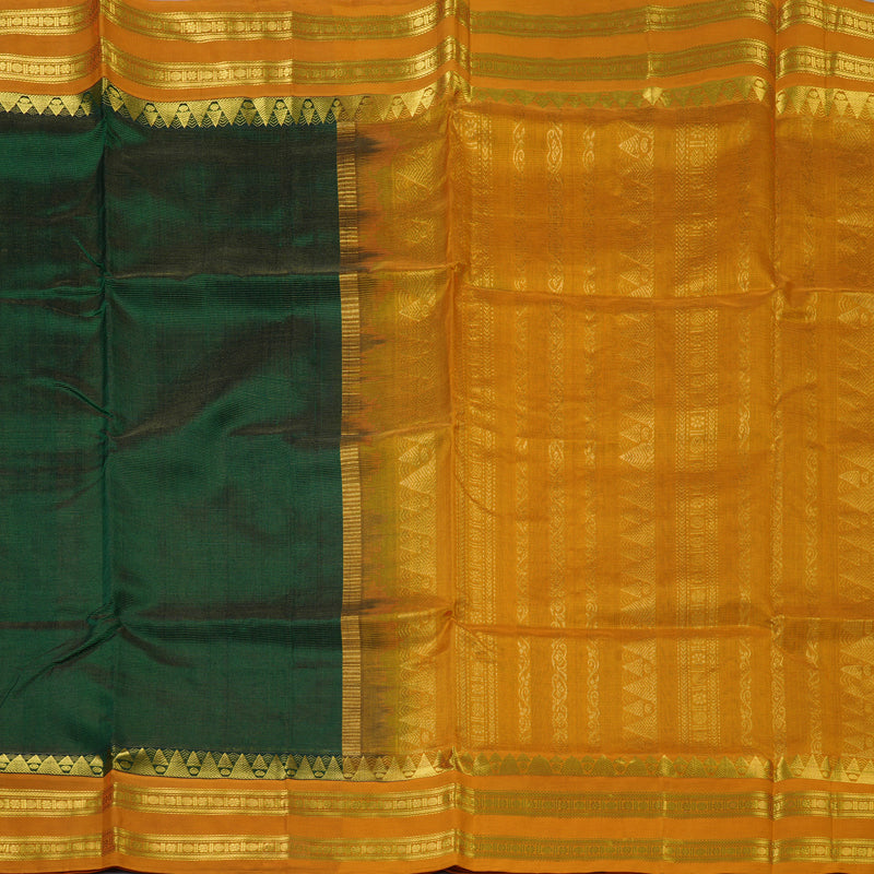 Hayagrivas Bottle Green Pure Silk Cotton Saree SSCBF56E1-2