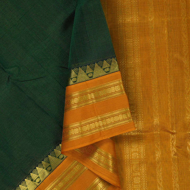 Hayagrivas Bottle Green Pure Silk Cotton Saree SSCBF56E1-2