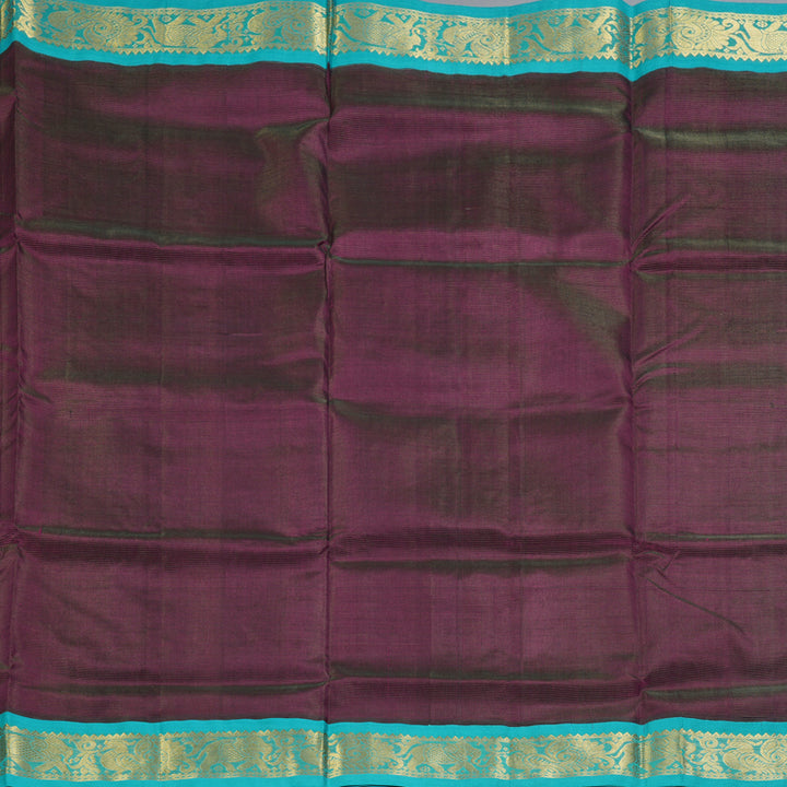 Hayagrivas Dark Purple Pure Silk Cotton Saree SSCBF56E1-3