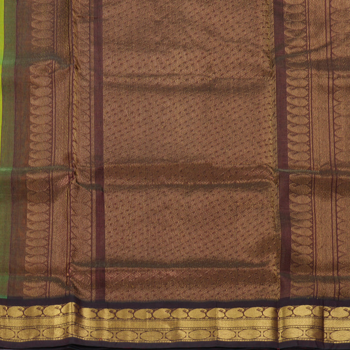 Hayagrivas Fluorescent Green Pure Silk Cotton Saree SSCBF56E1-4