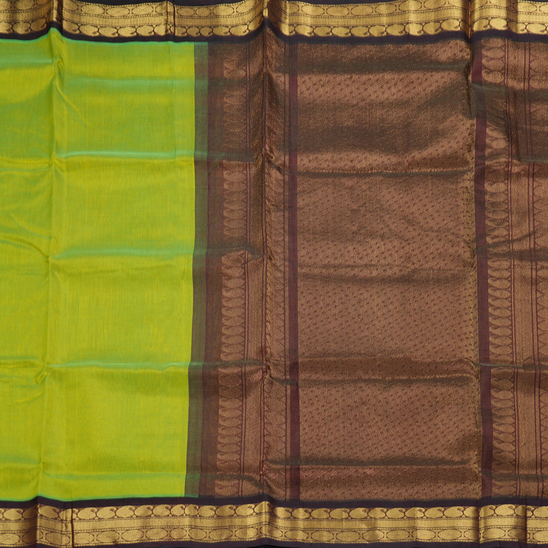 Hayagrivas Fluorescent Green Pure Silk Cotton Saree SSCBF56E1-4