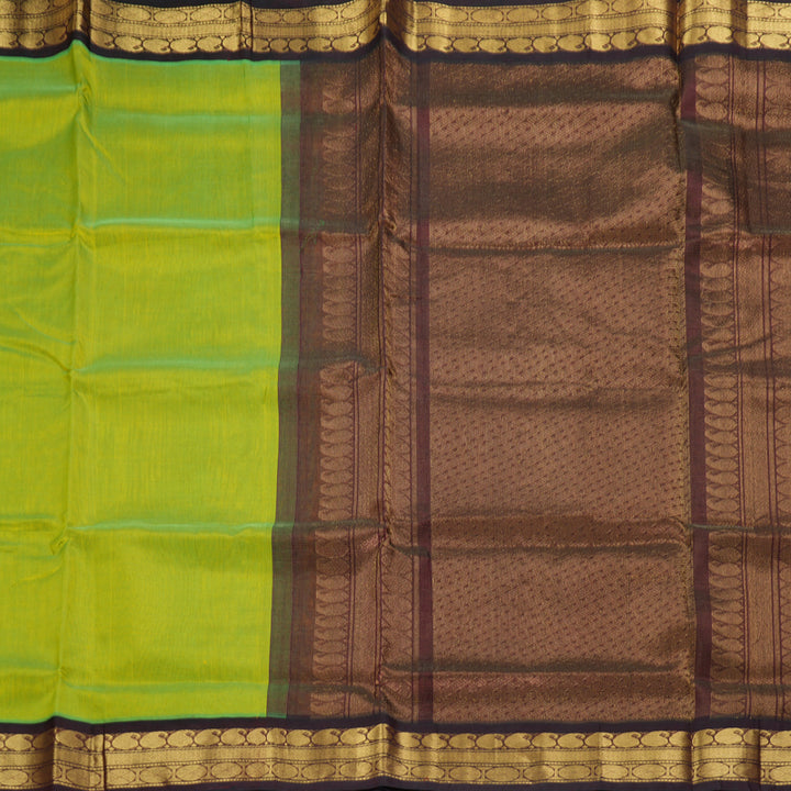 Hayagrivas Fluorescent Green Pure Silk Cotton Saree SSCBF56E1-4