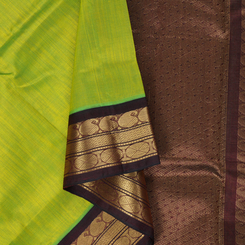 Hayagrivas Fluorescent Green Pure Silk Cotton Saree SSCBF56E1-4