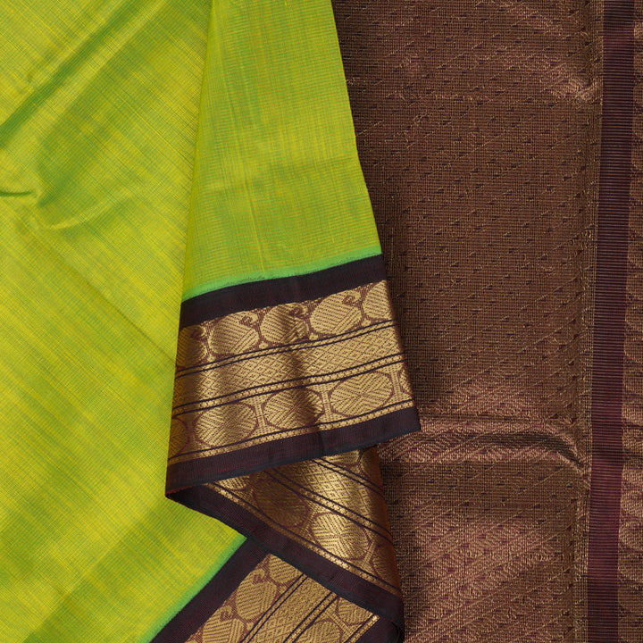 Hayagrivas Fluorescent Green Pure Silk Cotton Saree SSCBF56E1-4
